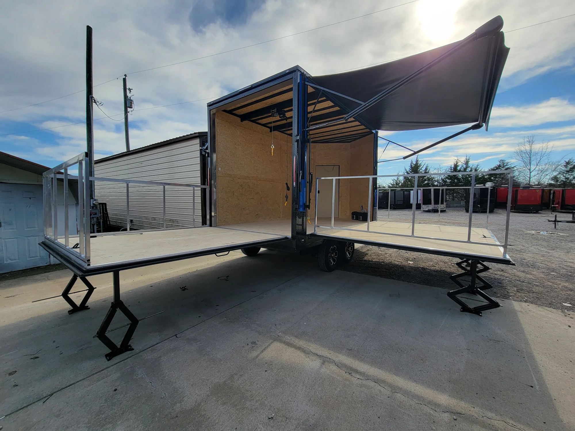 0-8.5-x-14-custom-stage-trailer-cobalt-blue-with-blackout-4.webp 8.5' x 14' Custom Stage Trailer Cobalt Blue With Blackout