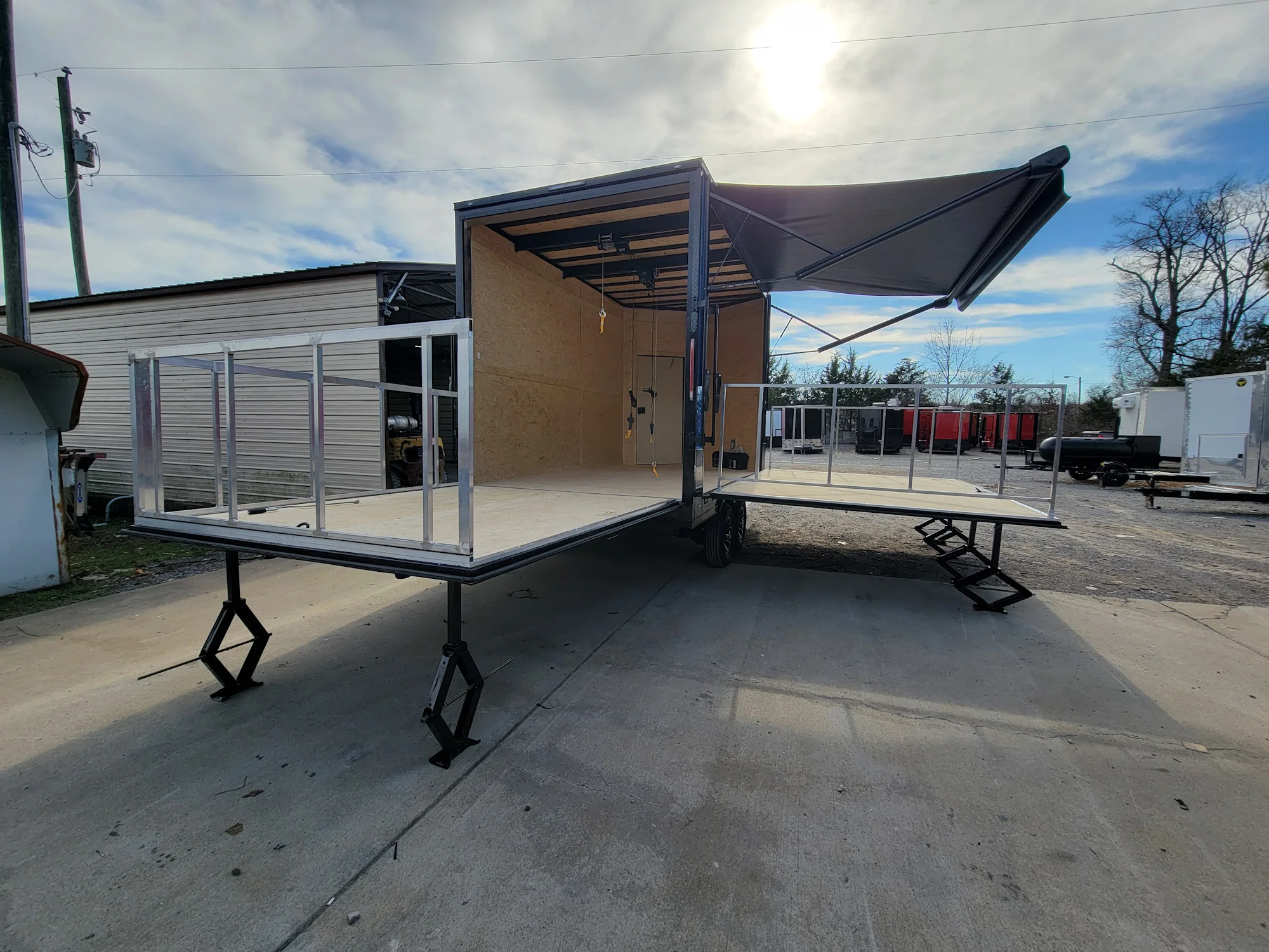 0-8.5-x-14-custom-stage-trailer-cobalt-blue-with-blackout-5.webp 8.5' x 14' Custom Stage Trailer Cobalt Blue With Blackout