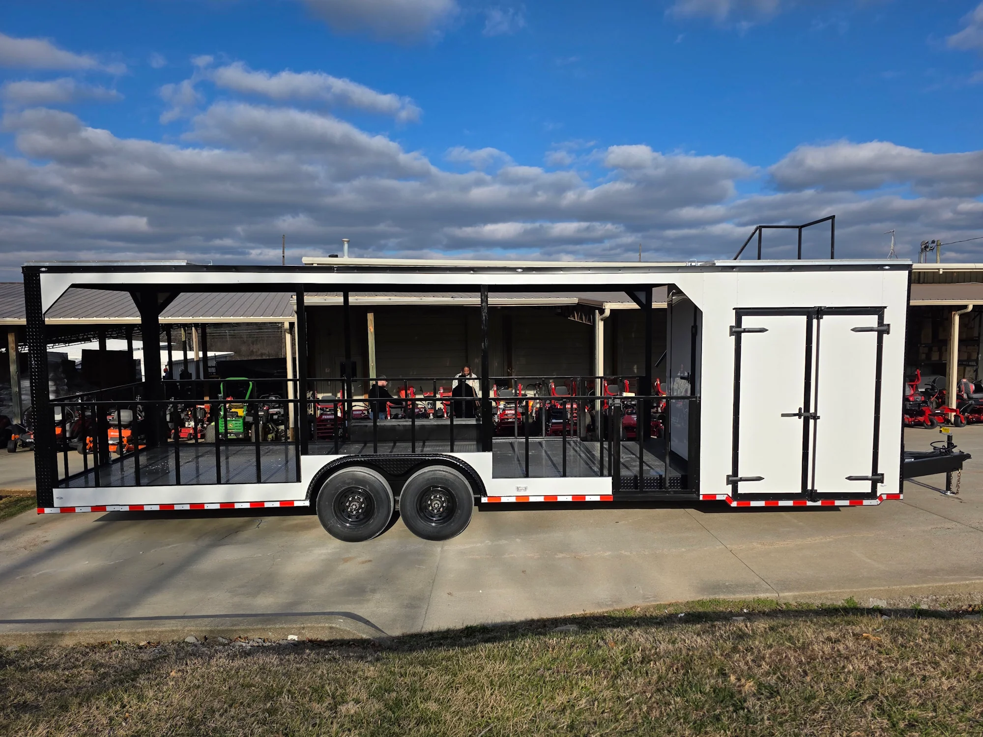 1-8.5-x-30-white-hybrid-custom-drone-and-equipment-trailer-agricultural-and-spray-7.webp 8.5' X 30' (White) Hybrid Custom Drone and Equipment Trailer Agricultural and Spray