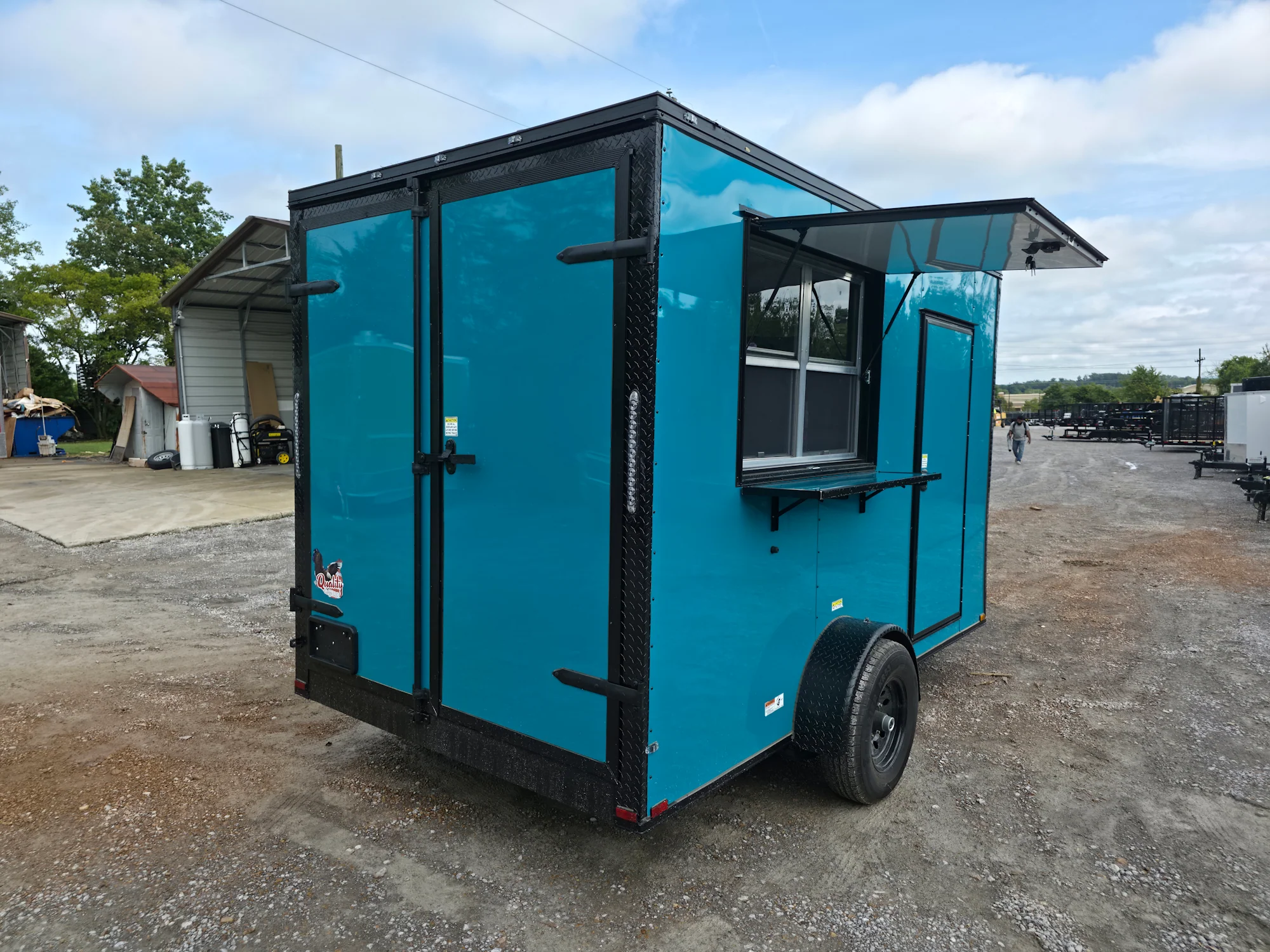 10-7-x-12-water-blue-concession-trailer-flat-front-food-event-catering-10.webp 7' X 12' Water Blue Concession Trailer Flat Front Food Event Catering