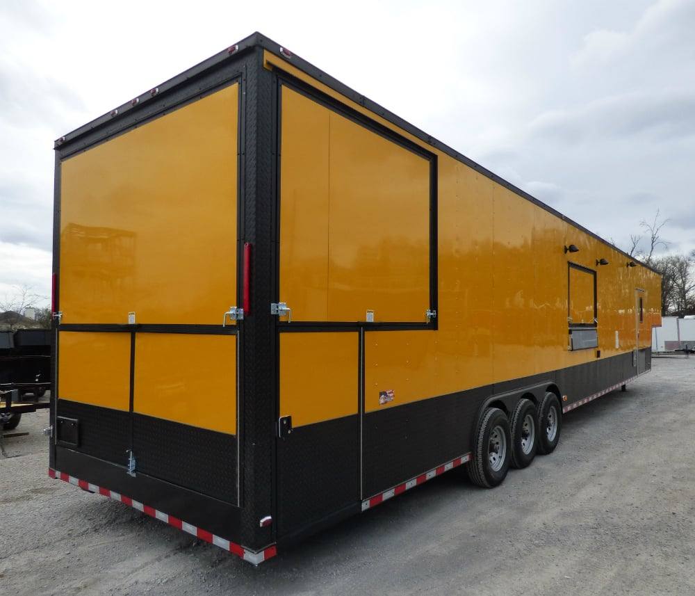 1001-8.5-x-52-concession-food-trailer-gooseneck-yellow-4.jpg 8.5' x 52' Concession Food Trailer Gooseneck Yellow