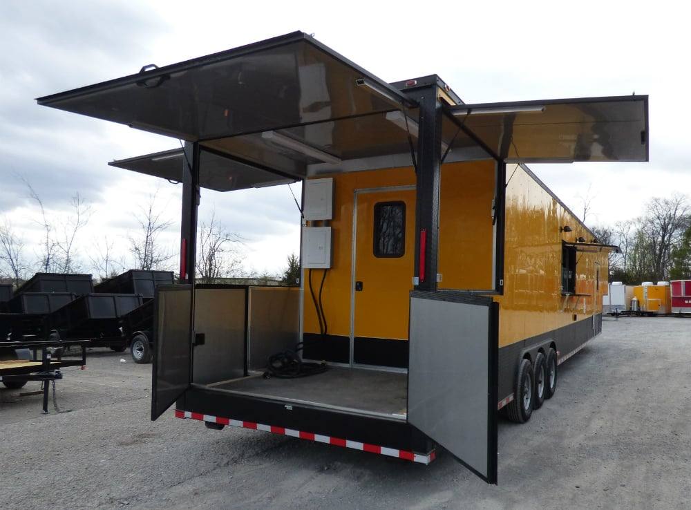 1001-8.5-x-52-concession-food-trailer-gooseneck-yellow-6.jpg 8.5' x 52' Concession Food Trailer Gooseneck Yellow