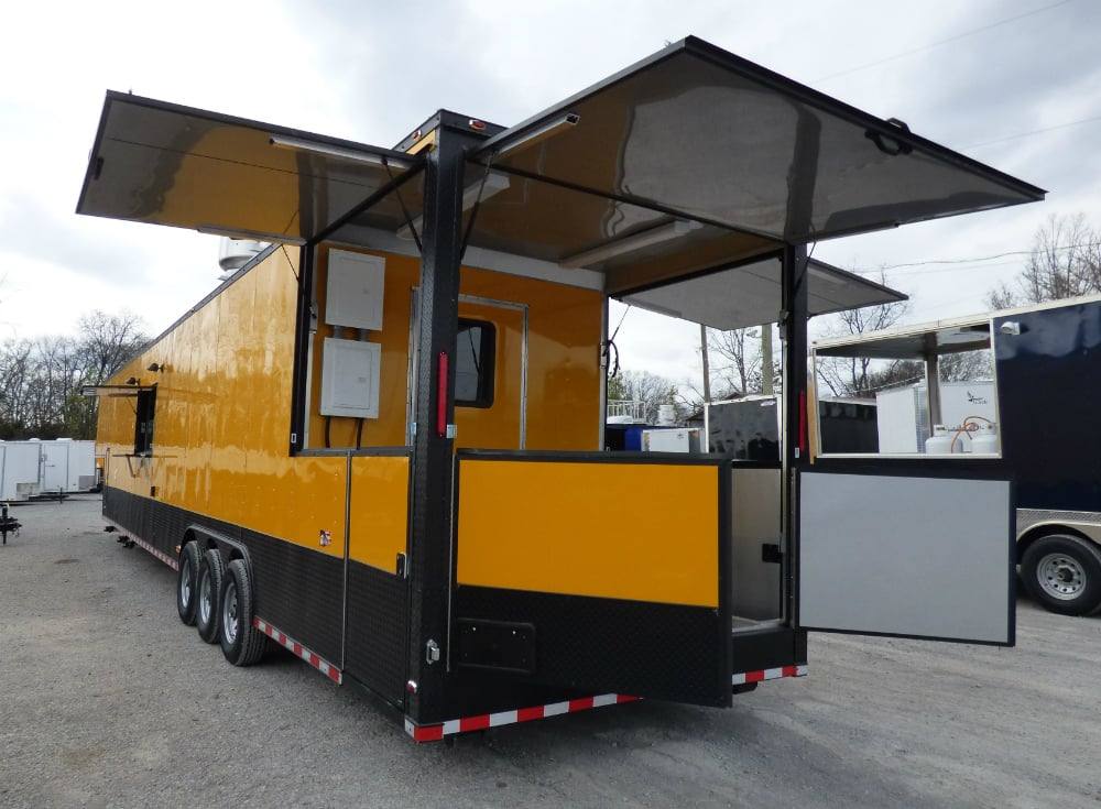 1001-8.5-x-52-concession-food-trailer-gooseneck-yellow-7.jpg 8.5' x 52' Concession Food Trailer Gooseneck Yellow