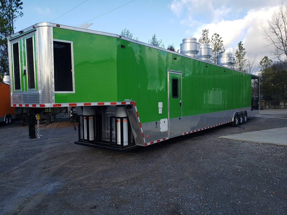 1008-8.5-x-53-lime-green-gooseneck-bbq-concession-food-trailer-with-appliances-26.jpg 8.5' x 53' Lime Green Gooseneck BBQ Concession Food Trailer with Appliances