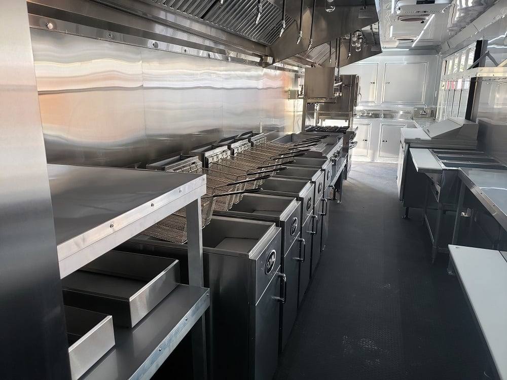 1008-8.5-x-53-lime-green-gooseneck-bbq-concession-food-trailer-with-appliances-28.jpg 8.5' x 53' Lime Green Gooseneck BBQ Concession Food Trailer with Appliances
