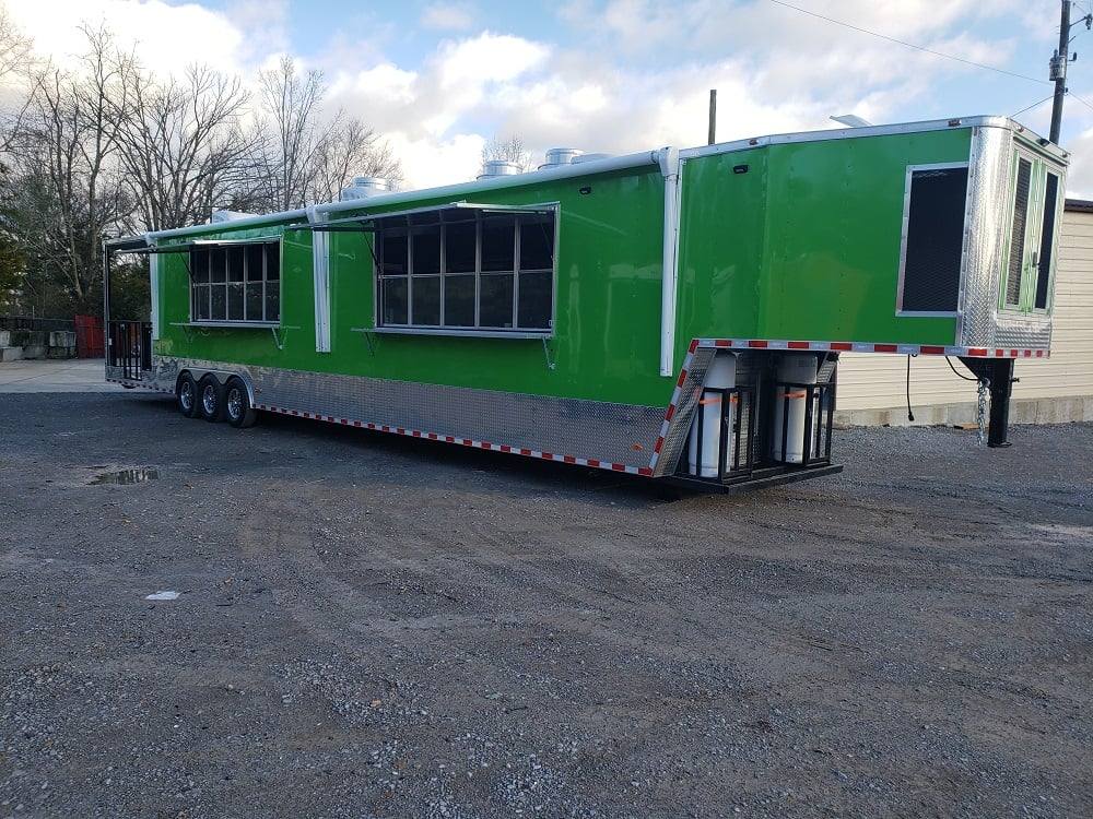 1008-8.5-x-53-lime-green-gooseneck-bbq-concession-food-trailer-with-appliances-30.jpg 8.5' x 53' Lime Green Gooseneck BBQ Concession Food Trailer with Appliances