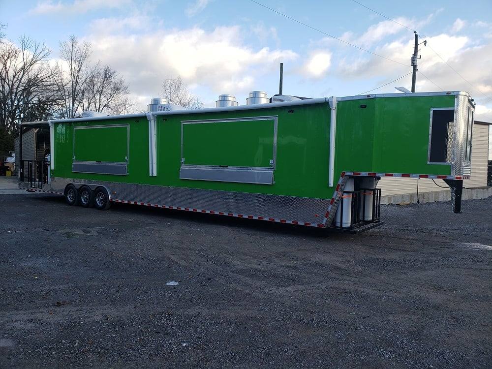 1008-8.5-x-53-lime-green-gooseneck-bbq-concession-food-trailer-with-appliances-44.jpg 8.5' x 53' Lime Green Gooseneck BBQ Concession Food Trailer with Appliances