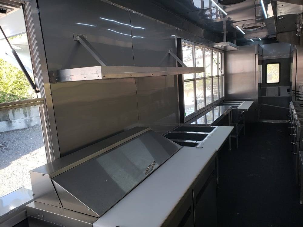 1008-8.5-x-53-lime-green-gooseneck-bbq-concession-food-trailer-with-appliances-7.jpg 8.5' x 53' Lime Green Gooseneck BBQ Concession Food Trailer with Appliances