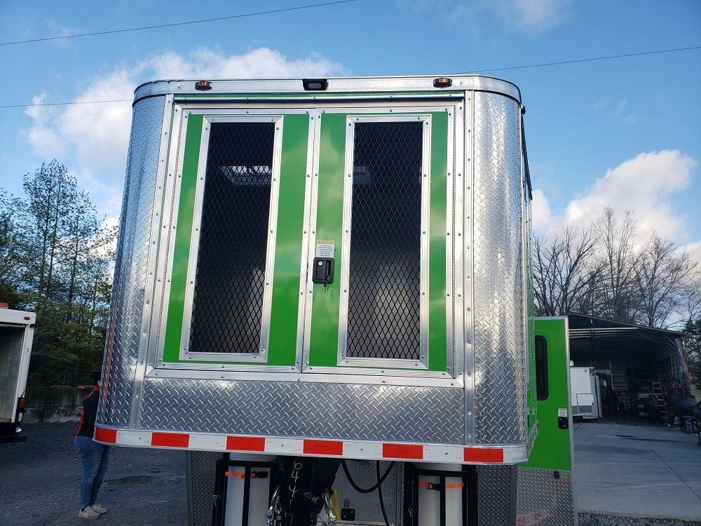 1008-8.5-x-53-lime-green-gooseneck-bbq-concession-food-trailer-with-appliances-9.jpg 8.5' x 53' Lime Green Gooseneck BBQ Concession Food Trailer with Appliances