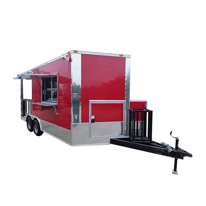 101-8.5-x-16-concession-food-trailer-red-bbq-event-catering-1.jpg 8.5' x 16' Concession Food Trailer Red BBQ Event Catering