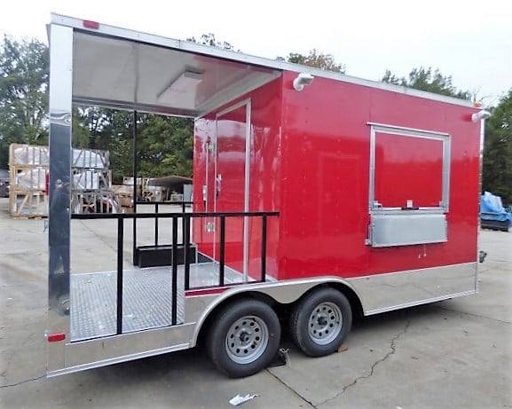 101-8.5-x-16-concession-food-trailer-red-bbq-event-catering-10.jpg 8.5' x 16' Concession Food Trailer Red BBQ Event Catering