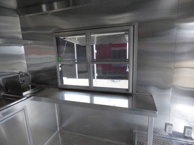 101-8.5-x-16-concession-food-trailer-red-bbq-event-catering-2.jpg 8.5' x 16' Concession Food Trailer Red BBQ Event Catering