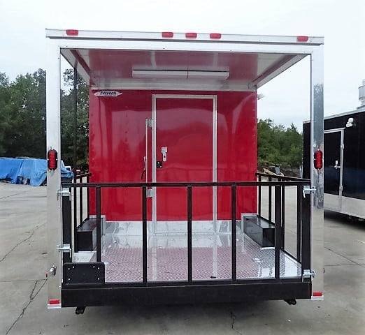 101-8.5-x-16-concession-food-trailer-red-bbq-event-catering-4.jpg 8.5' x 16' Concession Food Trailer Red BBQ Event Catering