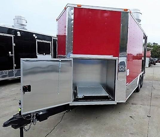 101-8.5-x-16-concession-food-trailer-red-bbq-event-catering-5.jpg 8.5' x 16' Concession Food Trailer Red BBQ Event Catering