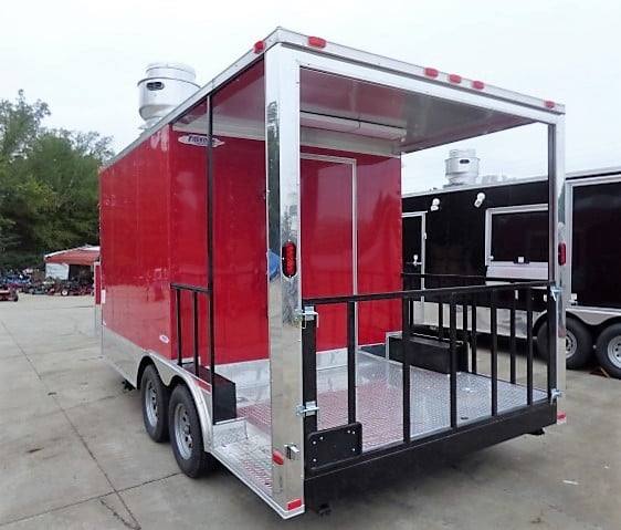 101-8.5-x-16-concession-food-trailer-red-bbq-event-catering-6.jpg 8.5' x 16' Concession Food Trailer Red BBQ Event Catering