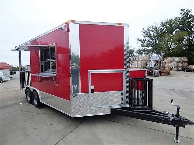 101-8.5-x-16-concession-food-trailer-red-bbq-event-catering-7.jpg 8.5' x 16' Concession Food Trailer Red BBQ Event Catering