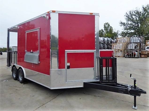 101-8.5-x-16-concession-food-trailer-red-bbq-event-catering-9.jpg 8.5' x 16' Concession Food Trailer Red BBQ Event Catering