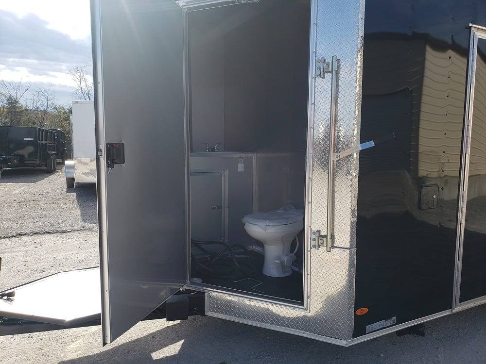 8.5x18 Black & Orange Concession Food Vending Trailer