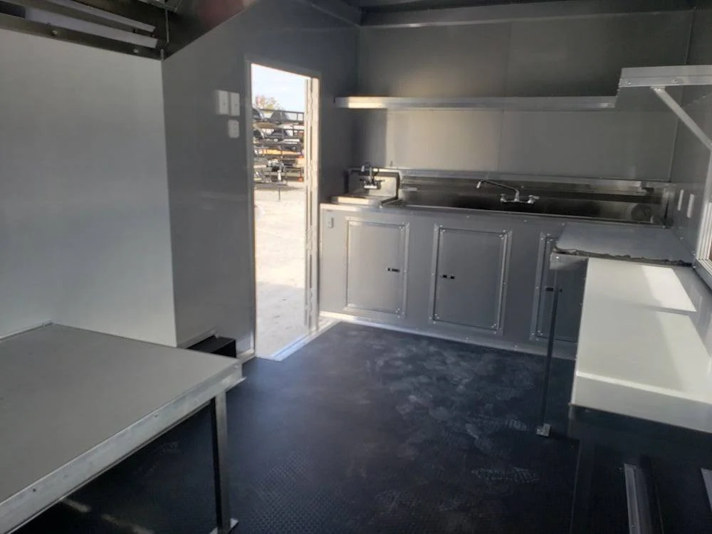 8.5x18 Black & Orange Concession Food Vending Trailer