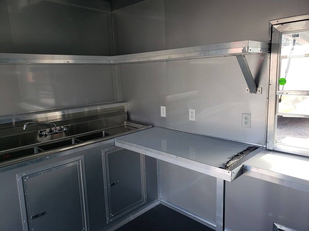 8.5x18 Black & Orange Concession Food Vending Trailer