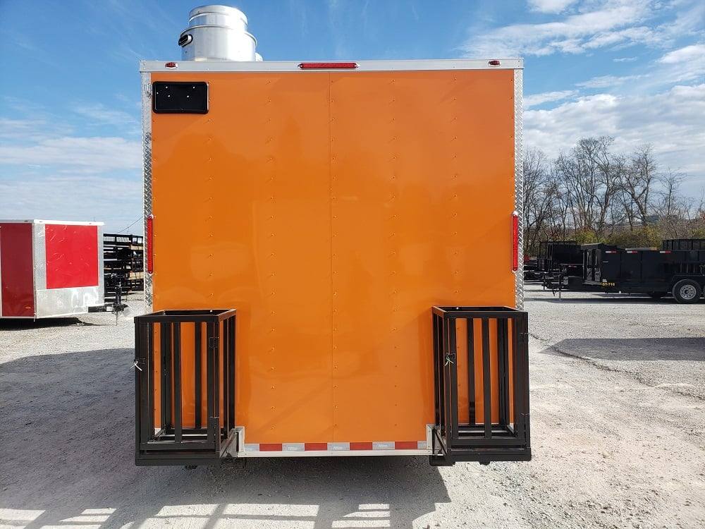 8.5x18 Black & Orange Concession Food Vending Trailer