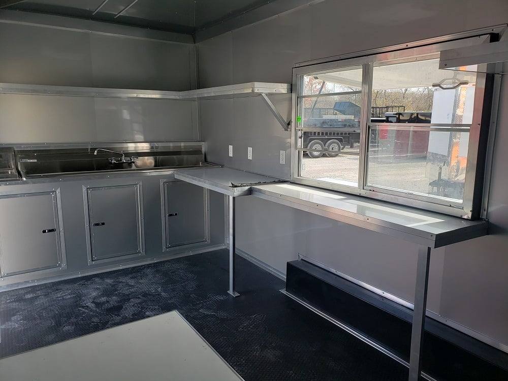 8.5x18 Black & Orange Concession Food Vending Trailer