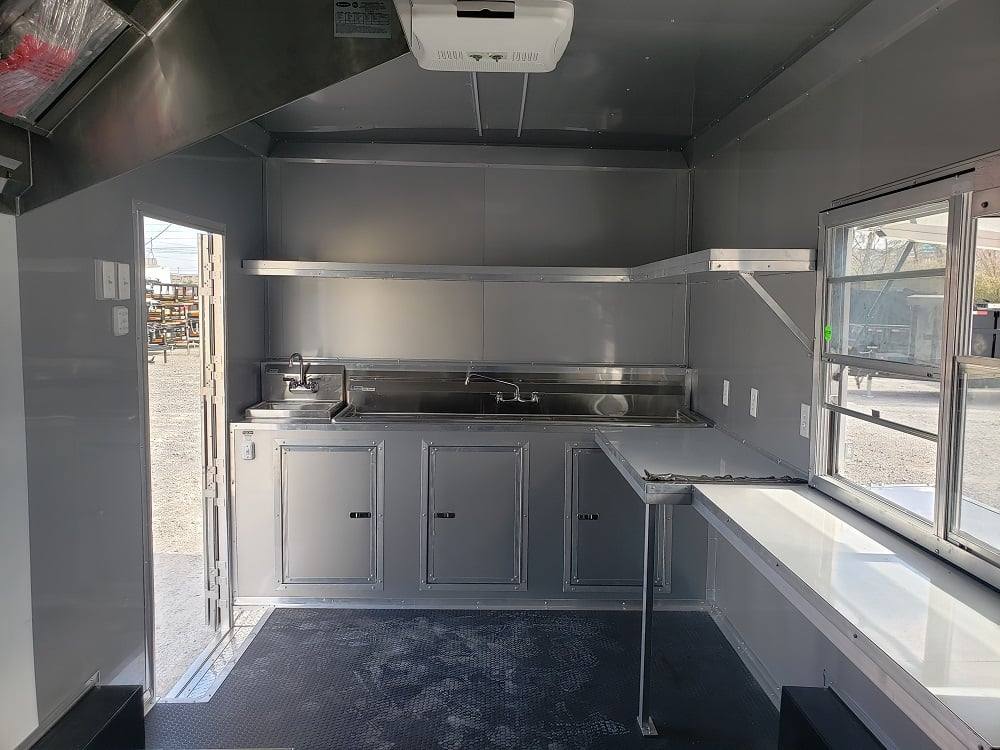 8.5x18 Black & Orange Concession Food Vending Trailer