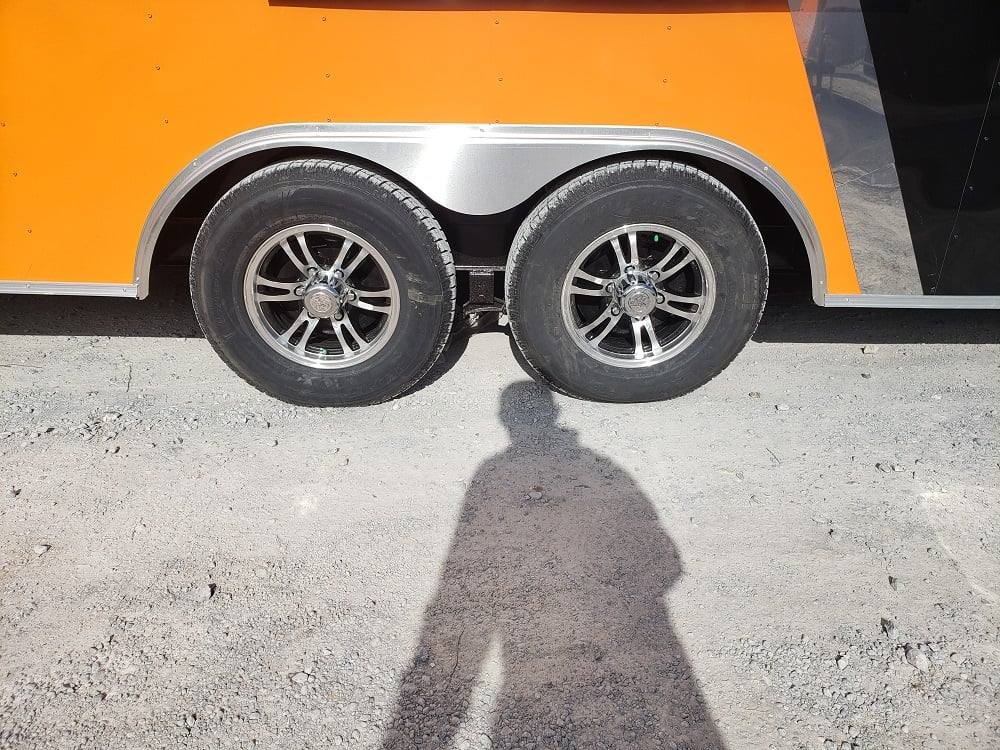 8.5x18 Black & Orange Concession Food Vending Trailer