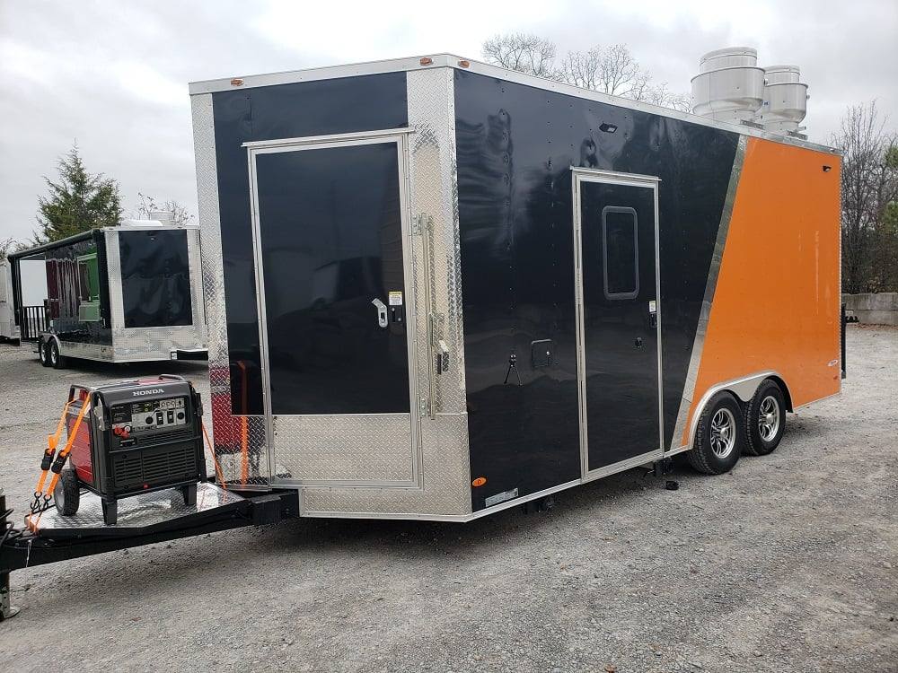 1014-8.5x18-black-orange-concession-food-vending-trailer-with-appliances-2.jpg 8.5x18 Black & Orange Concession Food Vending Trailer with Appliances