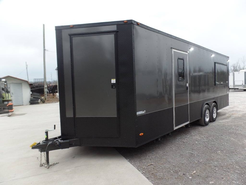 8.5x24 Charcoal Gray with Blackout Trim Pkg Food Trailer Catering Event Concession