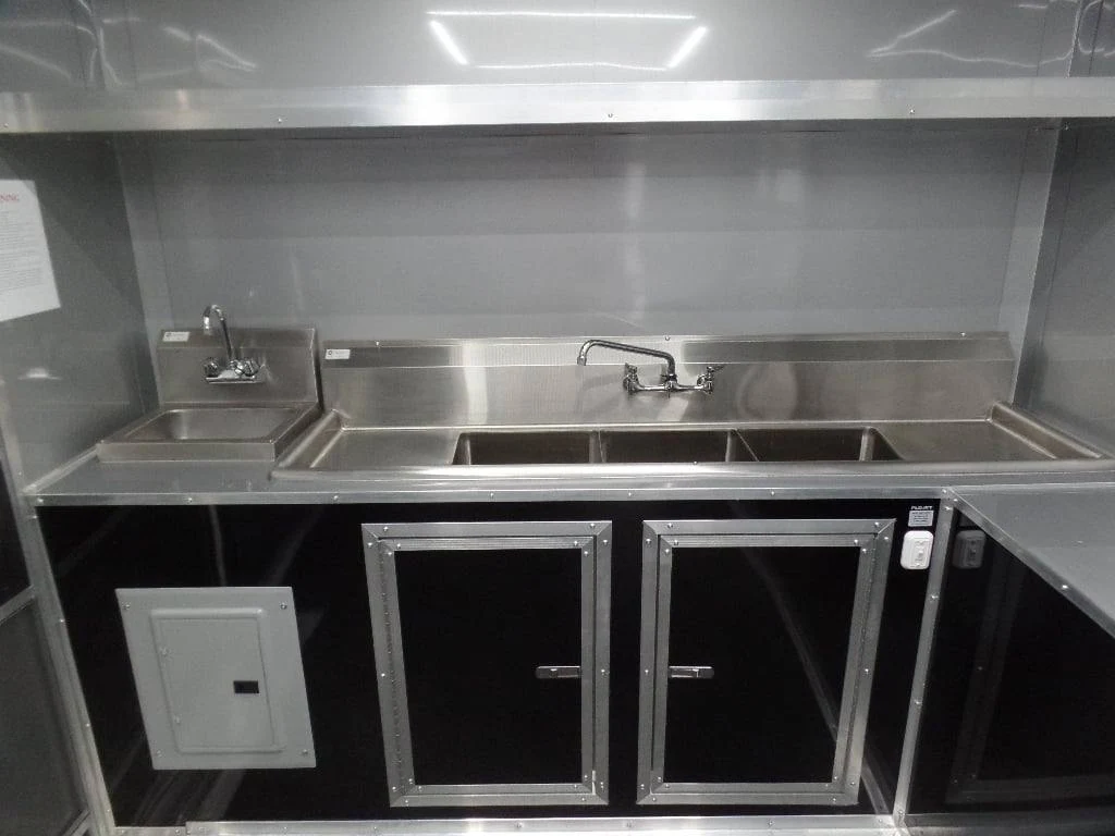 8.5x24 Charcoal Gray with Blackout Trim Pkg Food Trailer Catering Event Concession