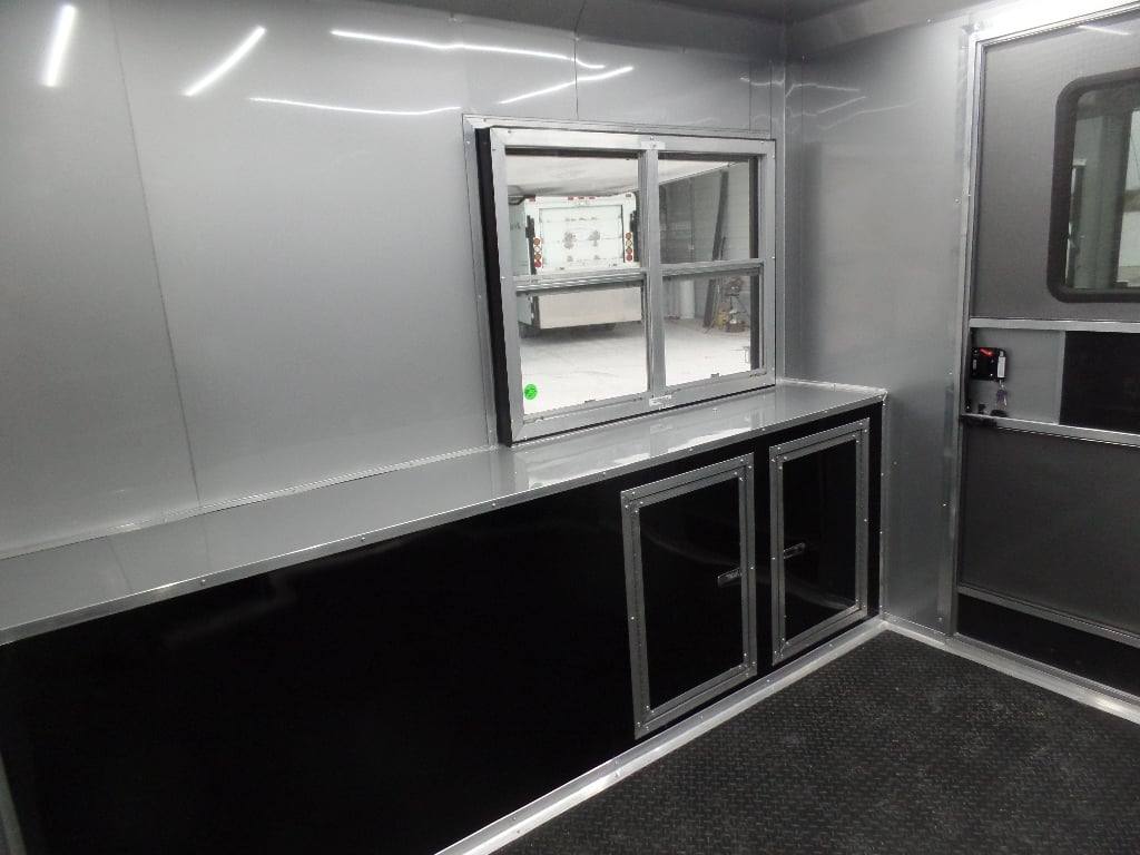 8.5x24 Charcoal Gray with Blackout Trim Pkg Food Trailer Catering Event Concession
