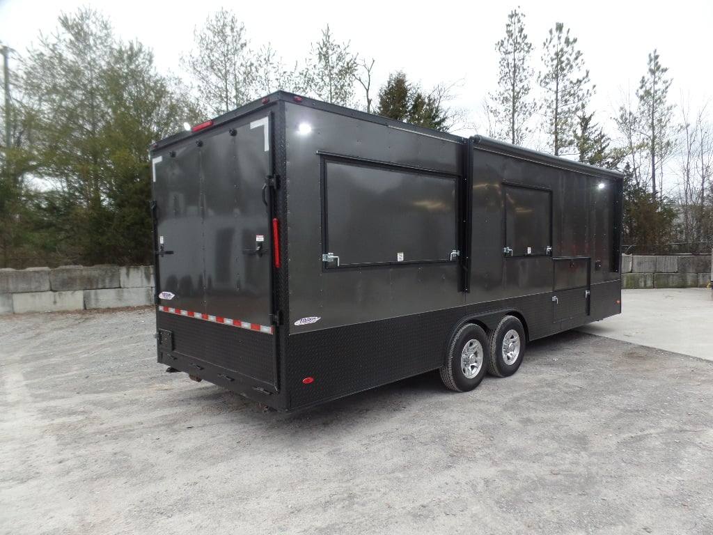 8.5x24 Charcoal Gray with Blackout Trim Pkg Food Trailer Catering Event Concession