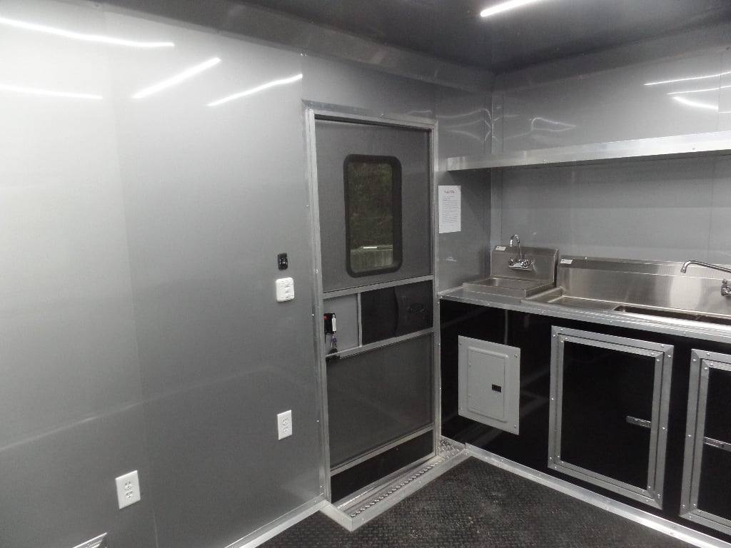 8.5x24 Charcoal Gray with Blackout Trim Pkg Food Trailer Catering Event Concession