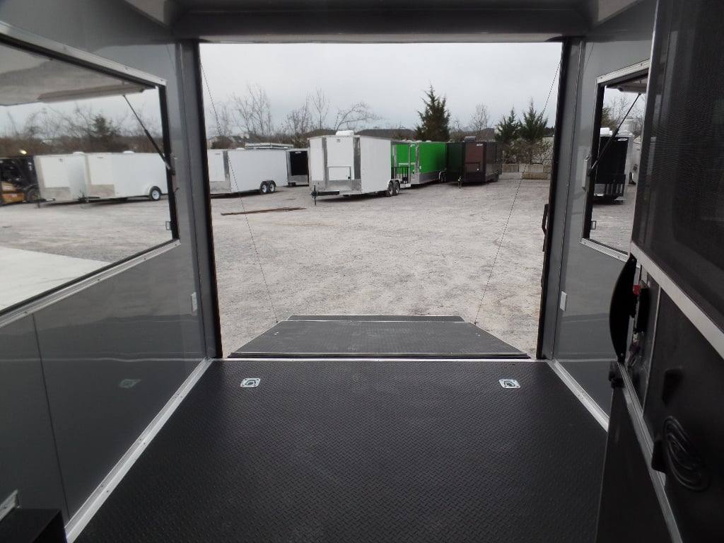 8.5x24 Charcoal Gray with Blackout Trim Pkg Food Trailer Catering Event Concession