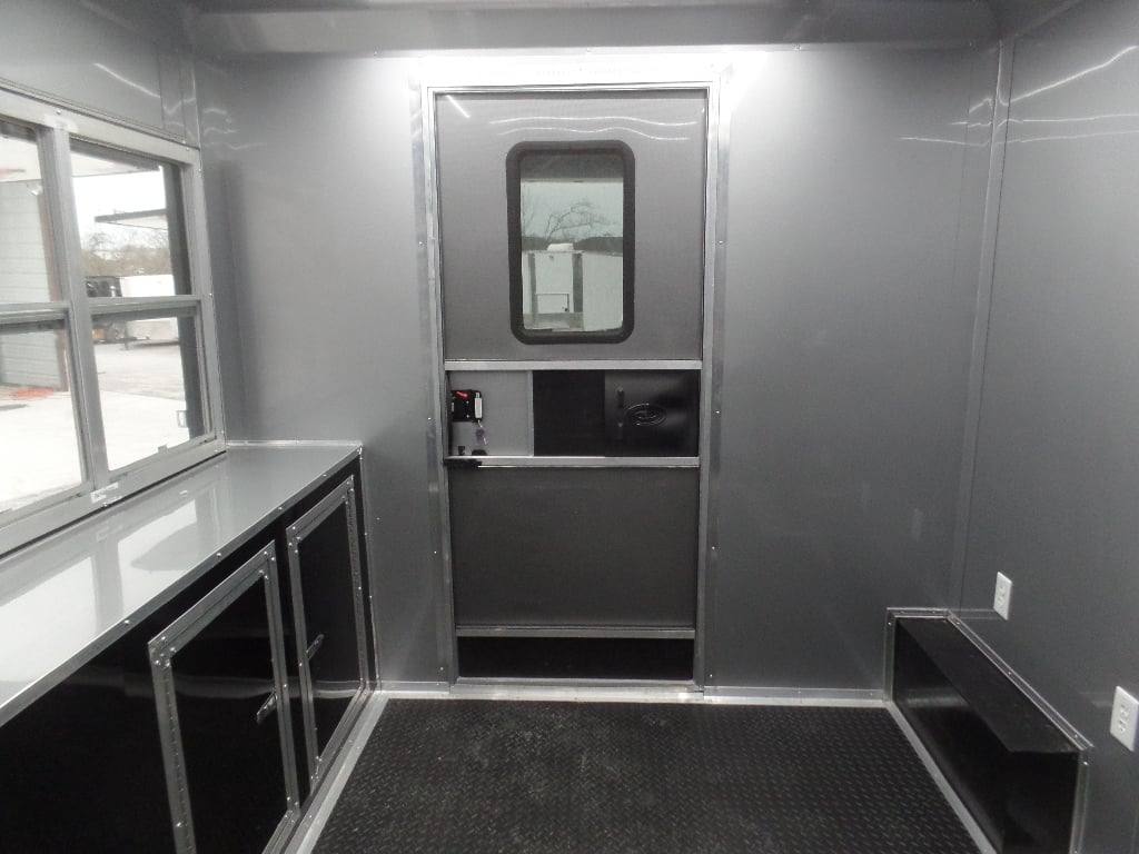 8.5x24 Charcoal Gray with Blackout Trim Pkg Food Trailer Catering Event Concession