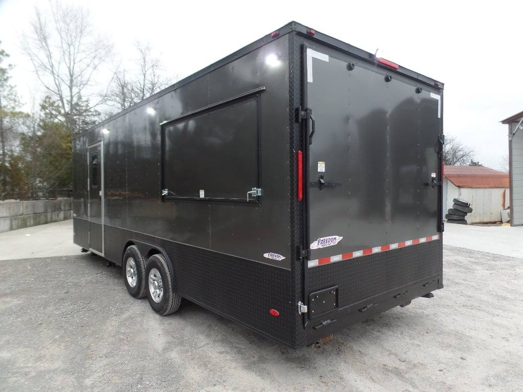 8.5x24 Charcoal Gray with Blackout Trim Pkg Food Trailer Catering Event Concession
