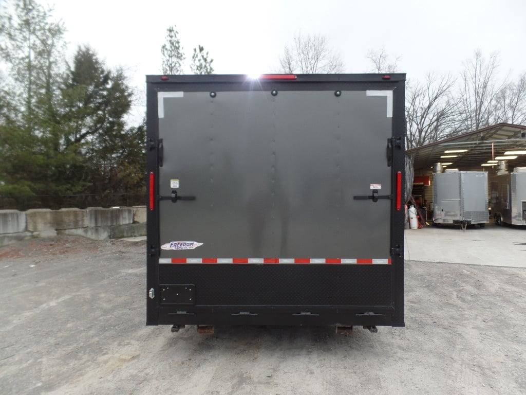 8.5x24 Charcoal Gray with Blackout Trim Pkg Food Trailer Catering Event Concession