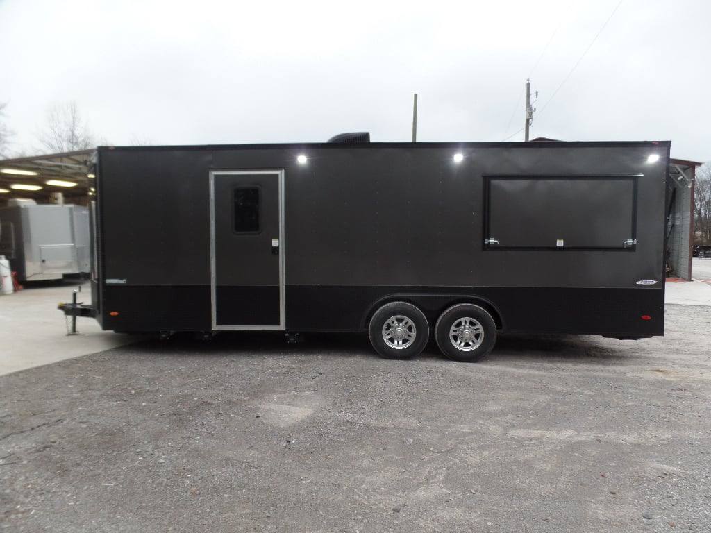 8.5x24 Charcoal Gray with Blackout Trim Pkg Food Trailer Catering Event Concession