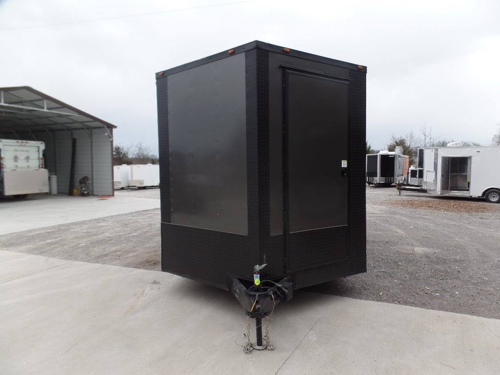 8.5x24 Charcoal Gray with Blackout Trim Pkg Food Trailer Catering Event Concession