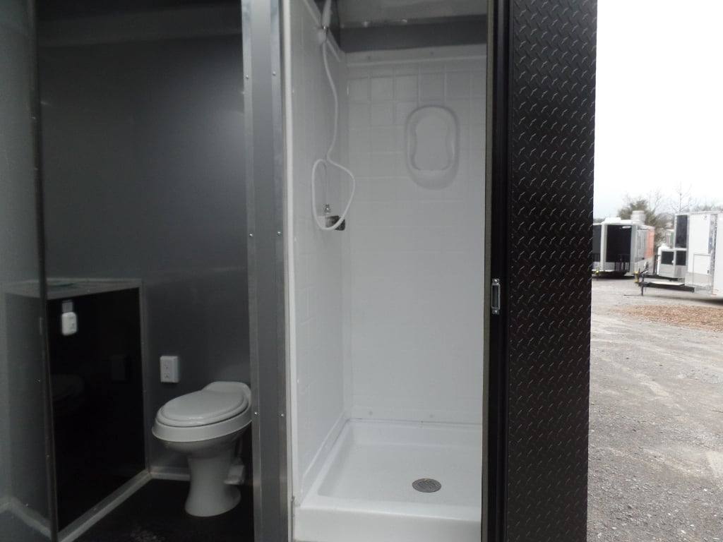 8.5x24 Charcoal Gray with Blackout Trim Pkg Food Trailer Catering Event Concession