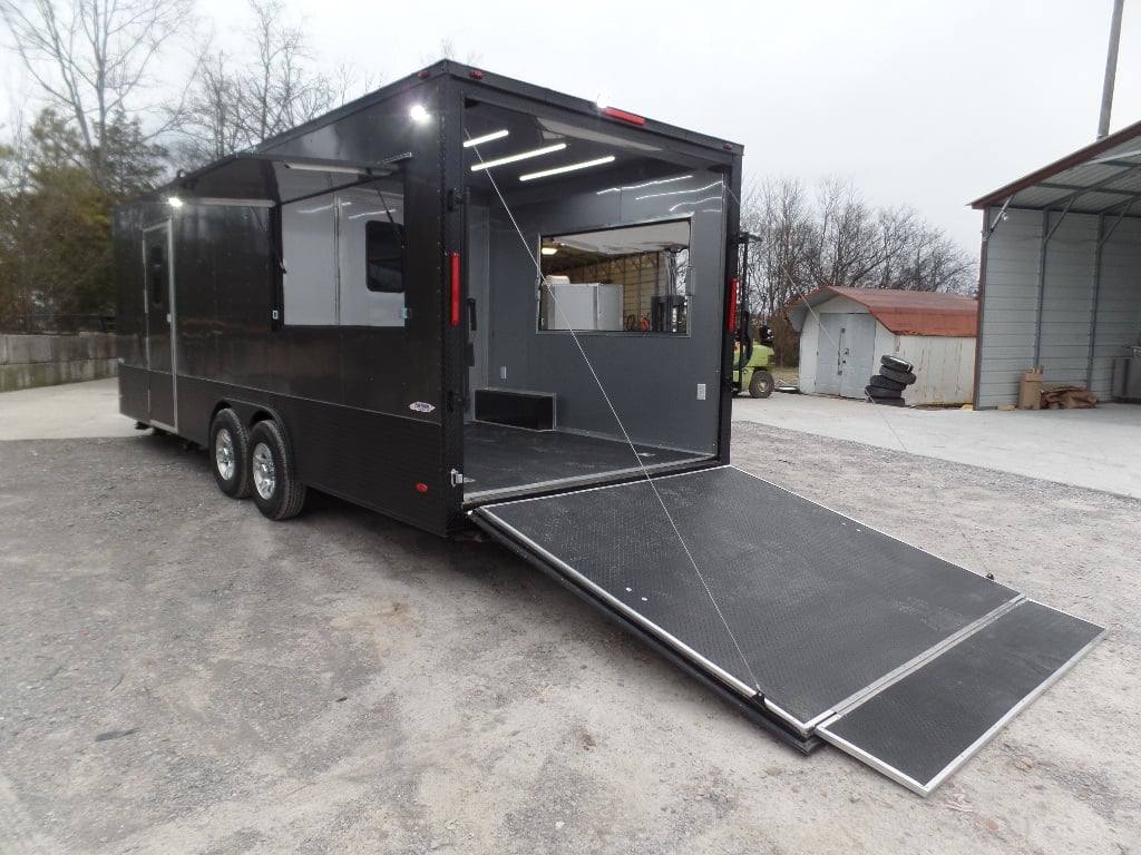 8.5x24 Charcoal Gray with Blackout Trim Pkg Food Trailer Catering Event Concession