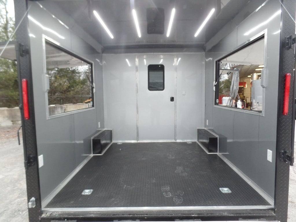 8.5x24 Charcoal Gray with Blackout Trim Pkg Food Trailer Catering Event Concession