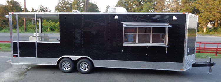 BBQ Concession Trailer 8.5' x 26' Black BBQ Catering Smoker Vending