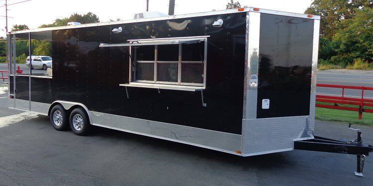 BBQ Concession Trailer 8.5' x 26' Black BBQ Catering Smoker Vending