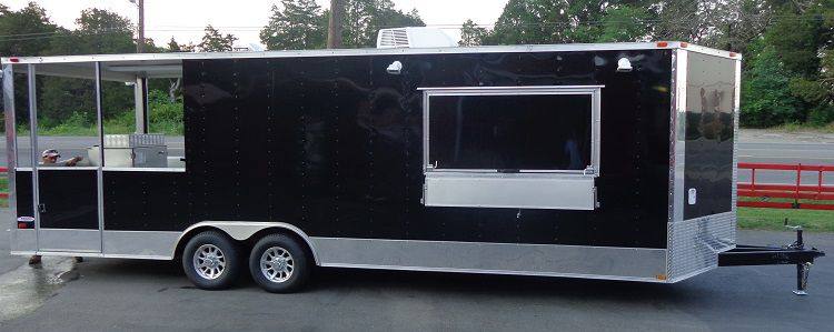 BBQ Concession Trailer 8.5' x 26' Black BBQ Catering Smoker Vending