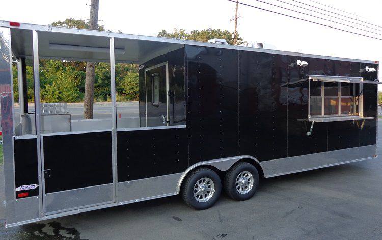BBQ Concession Trailer 8.5' x 26' Black BBQ Catering Smoker Vending