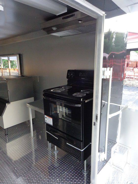 BBQ Concession Trailer 8.5' x 26' Black BBQ Catering Smoker Vending