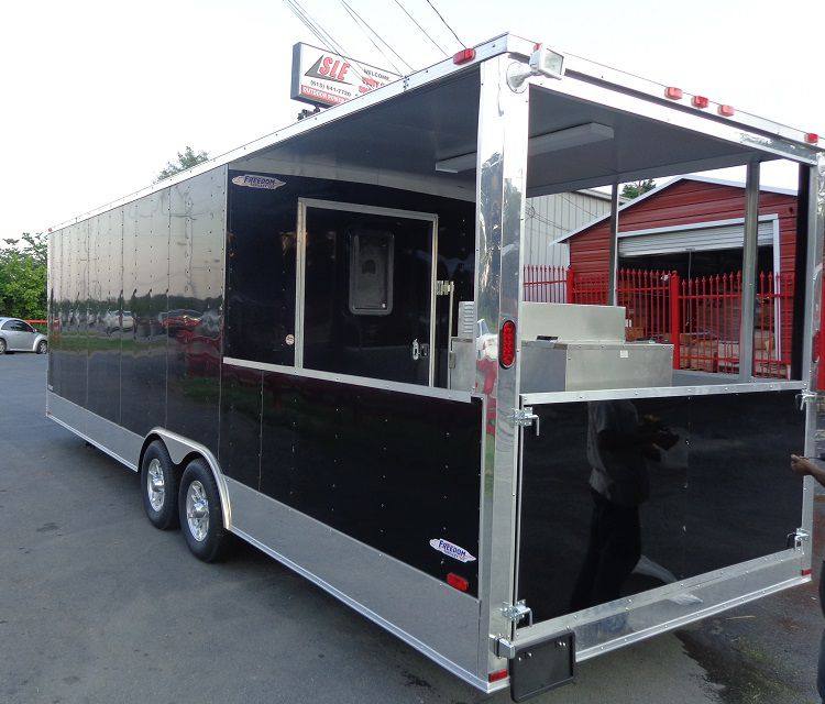 BBQ Concession Trailer 8.5' x 26' Black BBQ Catering Smoker Vending