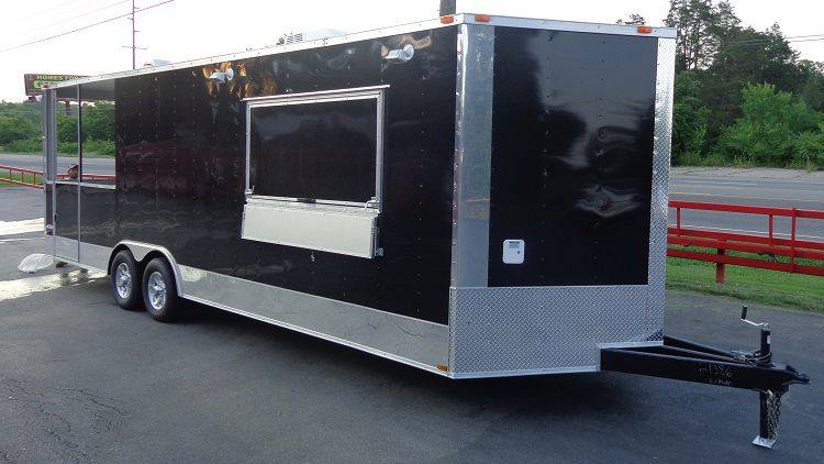 BBQ Concession Trailer 8.5' x 26' Black BBQ Catering Smoker Vending